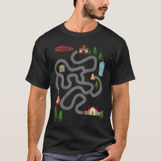 Camiseta Mens Maze Race Car Track Gifs para Pai Back Rub Pl