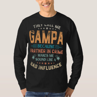 Camiseta Mens Me Chamam De Gampa Porque Parceiro Do Crime