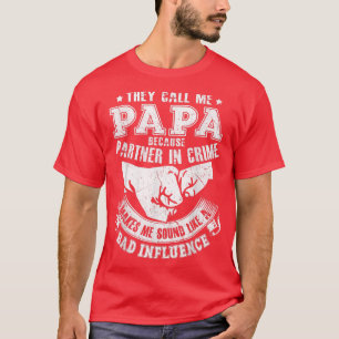Camiseta Mens Me Chamam De Papai Porque Parceiro Em Crime F