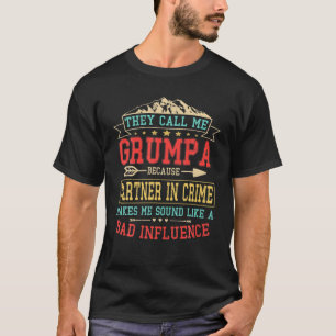 Camiseta Mens Me Chamam De Parceiro Grumpa No Crime Funny F