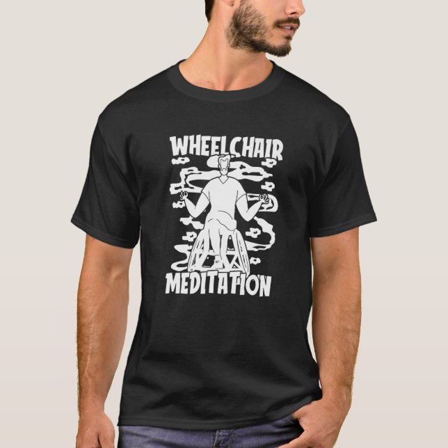 Camiseta Mens Meditation Wheelchair Zen - Calmness Spiritua (Frente)