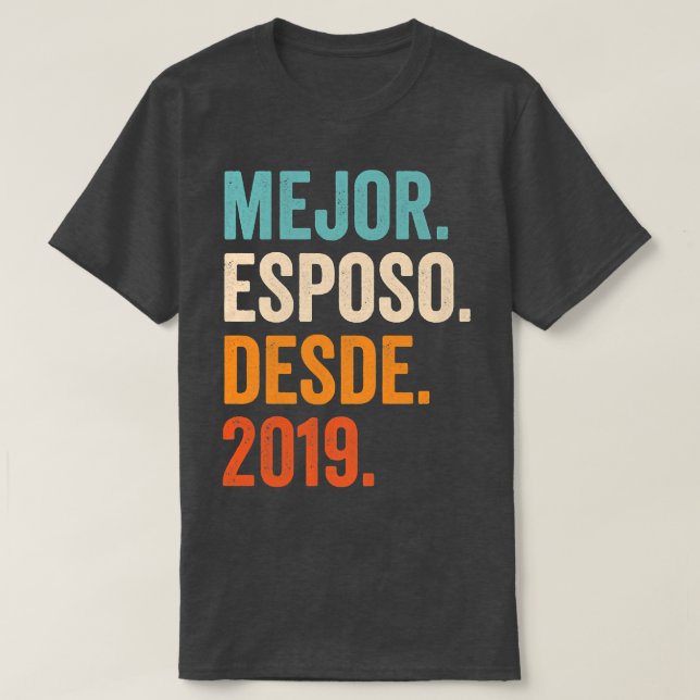Camiseta Mens Mejor Esposo Desde 2019 (Frente do Design)