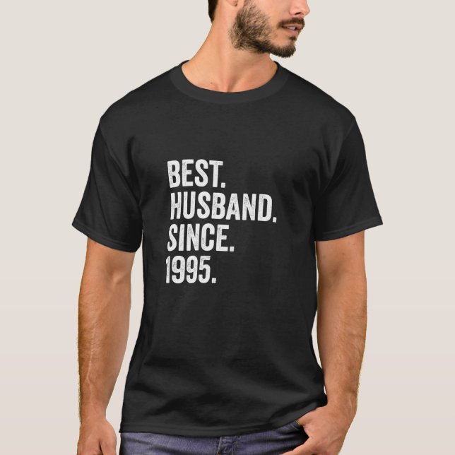 Camiseta Mens Melhor Marido Desde 1995 | 26ª Annive De Casa (Frente)