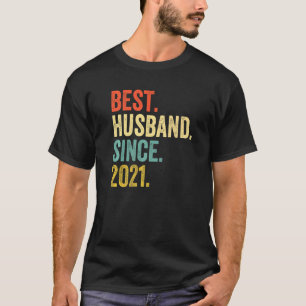 Camiseta Mens Melhor Marido Desde 2021 Casamento De 1rua An