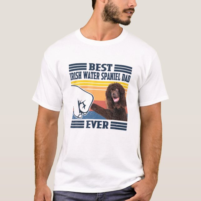 Camiseta Mens Melhor Pai Irlandês de Espanhol de Água Cão E (Frente)
