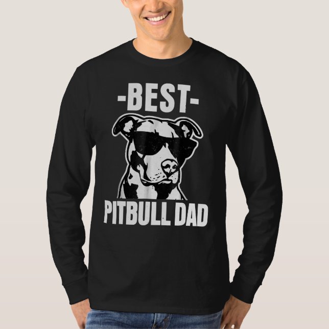 Camiseta Mens Melhor Pai Pitbull Engraçada Pit Touro Cachor (Frente)