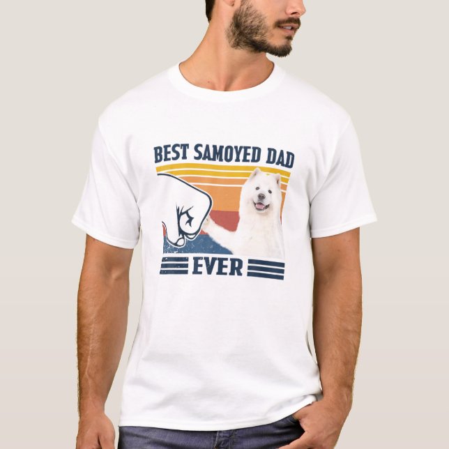 Camiseta Mens Melhor Pai Samoado, Cachorro Engraçado, Pai (Frente)