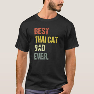 Camiseta Mens Melhor Pai Tailandês Gato Humor