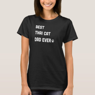 Camiseta Mens Melhor Pai Tailandês Gato Humor