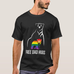 Camiseta Mens Mens Abraços De Pai Livre Orgulho gay Lgbt Ho