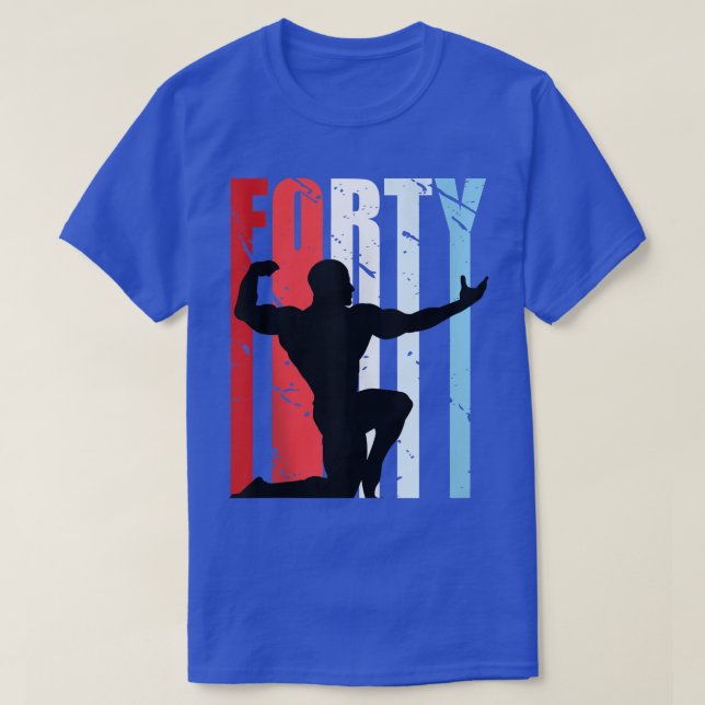 Camiseta Mens Mens Bodybuilding aniversário de 40 anos (Frente do Design)