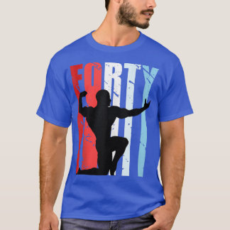 Camiseta Mens Mens Bodybuilding aniversário de 40 anos