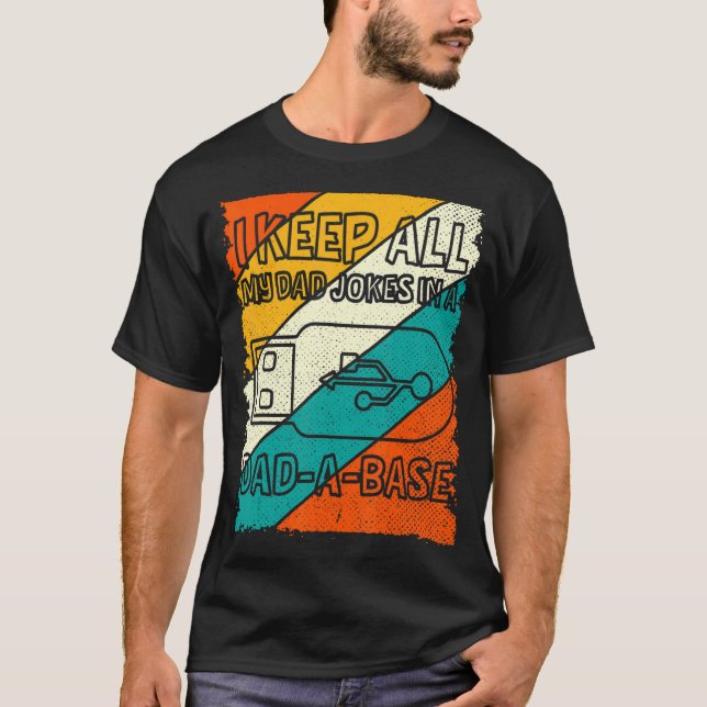 Camiseta Mens Mens Dia de os pais I Keep My Pai Piadas In (Frente)