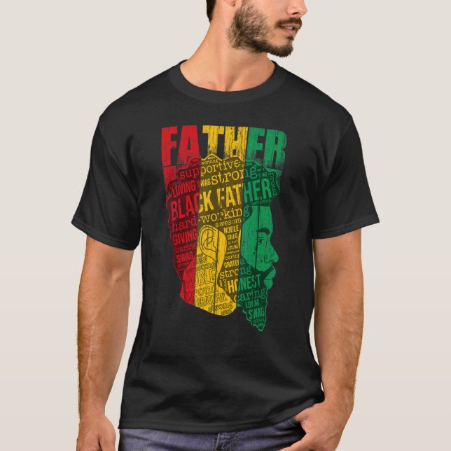 Camiseta Mens Mens Forte Pai Africano-Americano (Frente)