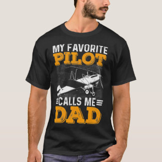 Camiseta Mens Mens Meu Piloto Favorito Me Chama De Pai Engr