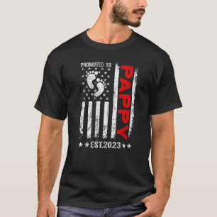 Camiseta Mens Mens Promovidos Para Pappy 2023 Bandeira Amer