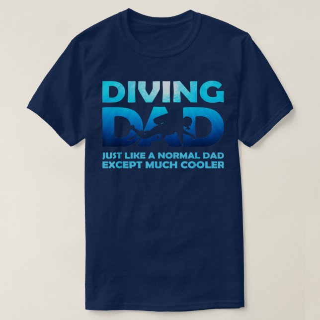 Camiseta Mens Merging Pai Dive Scuba Merging Dift Para Pai (Frente do Design)