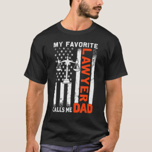 Camiseta Mens Meu Advogado Favorito Me Chama Pai Usa Flag F
