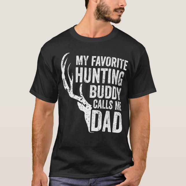 Camiseta Mens Meu Amigo De Caça Favorito Me Chama Pai Deer  (Frente)