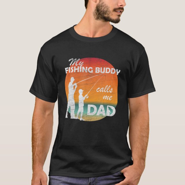 Camiseta Mens Meu Amigo De Pesca Me Chama De Pai De Brincad (Frente)