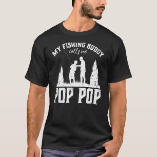 Camiseta Mens Meu Amigo De Pesca Me Chama Pop Pop Avô Gra