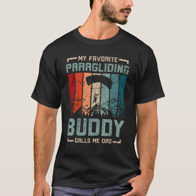 Camiseta Mens Meu amigo parapente favorito me chama de pai (Frente)