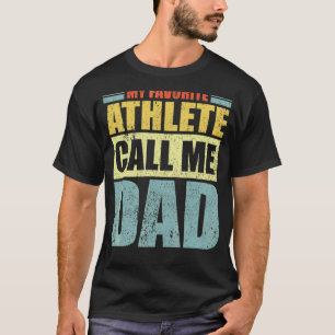 Camiseta Mens Meu Atleta Favorito Me Chama De Da do Pai Pai