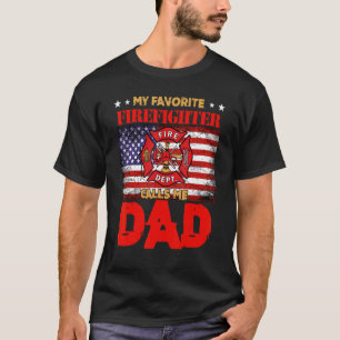 Camiseta Mens Meu Bombeiro Favorito Me Chama de Bombeiro Pa