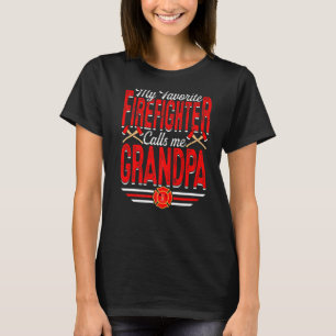 Camiseta Mens Meu Bombeiro Favorito Me Chama de Fogo do Vov