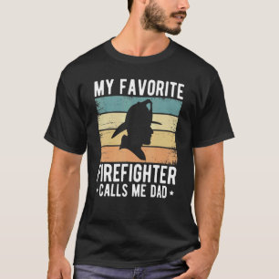 Camiseta Mens Meu Bombeiro Favorito Me Chama De Pai Pai