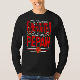 Camiseta Mens Meu Bombeiro Favorito Me Chama Pepaw Firefi