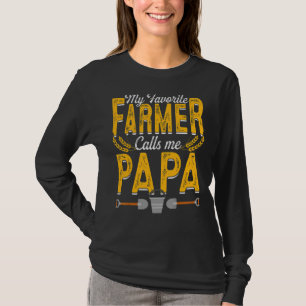 Camiseta Mens Meu Farmário Favorito Me Chama Papá Fazendo A
