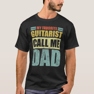 Camiseta Mens Meu Guitarista Favorito Me Chama de Pai Pai