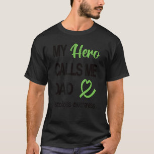 Camiseta Mens Meu Herói Me Chama Pai Guerreiro Scoliose Pai