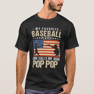 Camiseta Mens Meu Jogador De Baseball Favorito Me Chama De
