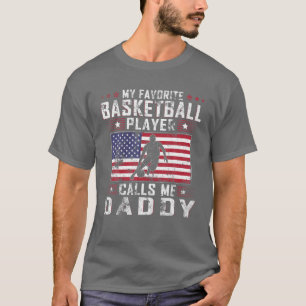 Camiseta Mens Meu Jogador De Basquete Favorito Me Chama De 