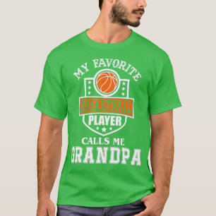 Camiseta Mens Meu Jogador De Basquete Favorito Me Chama Vov
