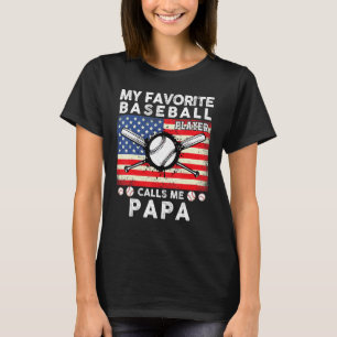 Camiseta Mens Meu Jogador De Beisebol Favorito Me Chama De
