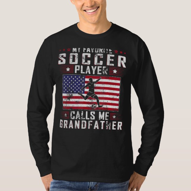 Camiseta Mens Meu Jogador De Futebol Favorito Me Chama Avô (Frente)