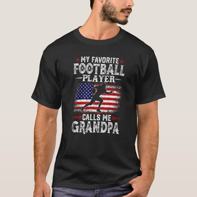 Camiseta Mens Meu Jogador De Futebol Favorito Me Chama Avô (Frente)