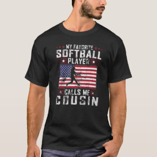 Camiseta Mens Meu Jogador De Softball Favorito Me Chama Pri