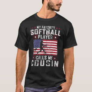 Camiseta Mens Meu Jogador De Softball Favorito Me Chama Pri