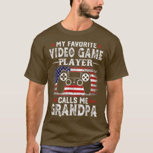 Camiseta Mens Meu Jogador De Vídeo Favorito Me Chama Avô