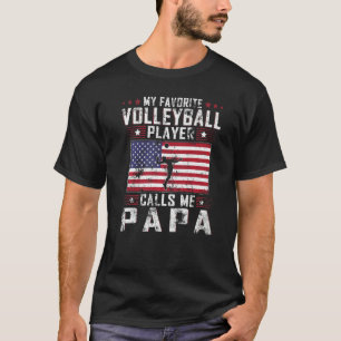 Camiseta Mens Meu Jogador De Voleibol Favorito Me Chama Pap