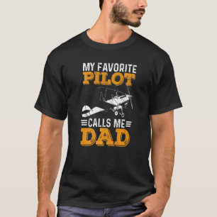 Camiseta Mens Meu Piloto Favorito Me Chama De Aviador Pai