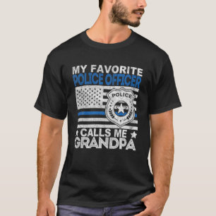 Camiseta Mens Meu Policial Favorito Me Chama Avô T