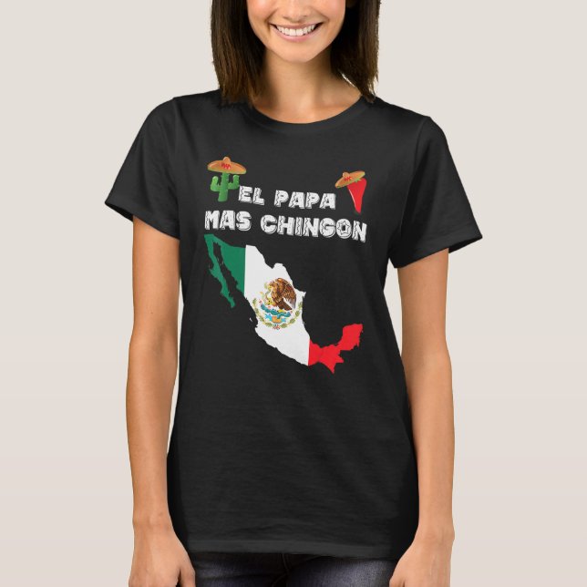 Camiseta Mens Mexicanos Flag Cactus Sombrero Jalapeno El Pa (Frente)