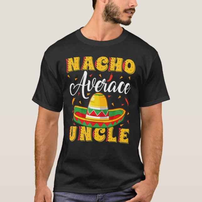Camiseta Mens Mexicanos Sombrero Hat Nacho Média Tio Fath (Frente)