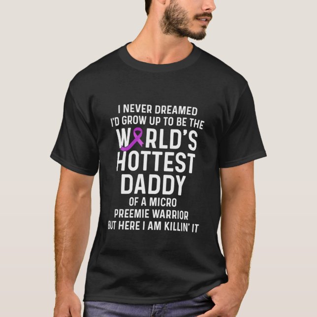 Camiseta Mens Micro Preemie NICU Pai Prematuro Nascimento N (Frente)
