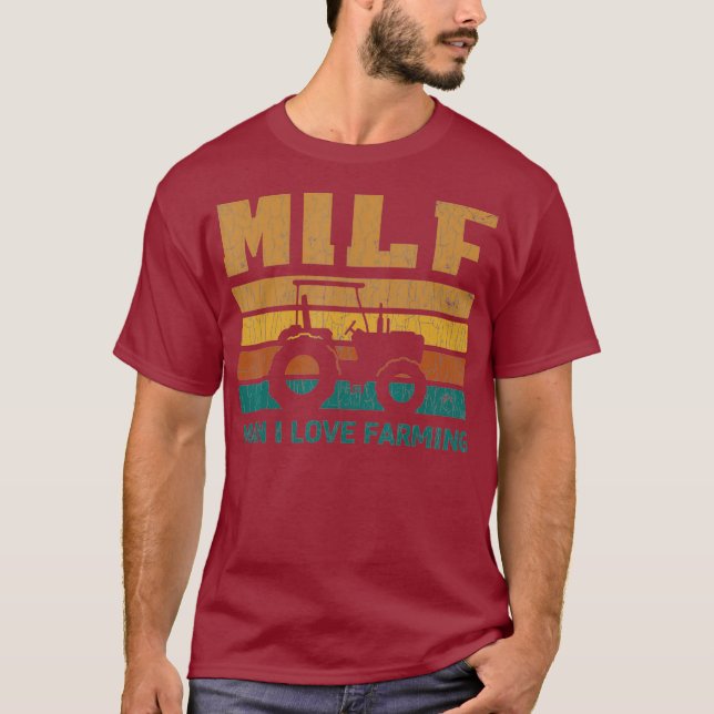 Camiseta Mens MILF Man I Love Farming Funny Farmer Gift (Frente)